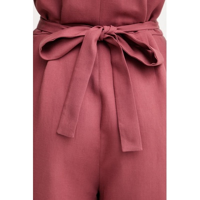 Weekend Max Mara гащеризон с прехлупване дамски от лен OBLATO (2615241012600)