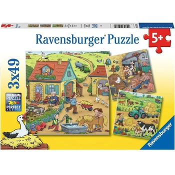 Ravensburger - Puzzle 3x49 Farm work - 40 - 99 piese