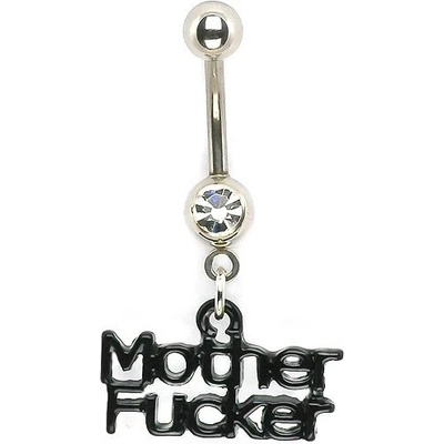 Šperky eshop piercing pupíku zirkon a nápis mother fucker F10.9 čirá C