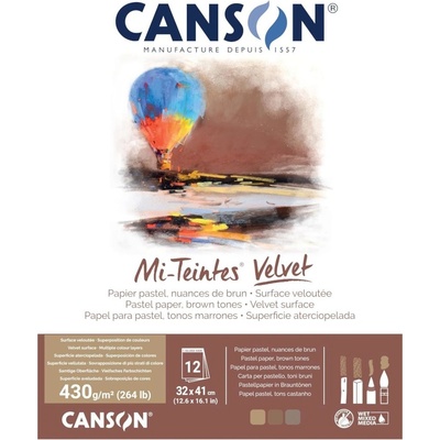 Canson Skicák na pastel VELVET 32x41 hnědé tóny