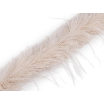 Všívacia odevná / dekoračná kožušina s dlhým chlpom šírka 6 cm - 1 m 1 béžová svetlá