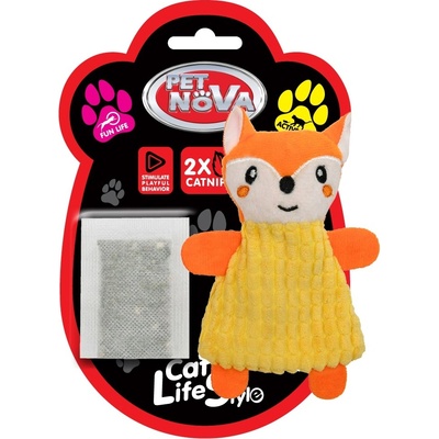 Pet Nova plyšová líška s catnipom