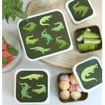 A Little Lovely Company : Комплект от 4 кутии за храна Lunch & Snack Box - "Crocodiles (SBSEVR59)