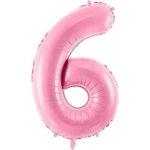 Party Deco Фолиев Балон Цифра, Розово, 86cm - 6 (FB1P-6-081)