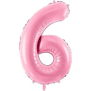 Party Deco Фолиев Балон Цифра, Розово, 86cm - 6 (FB1P-6-081)