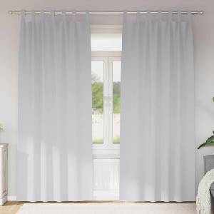 Pure Line Home Плътни завеси в цвят светлосив с текстилни гайки (уши), 2 бр. , 140 x 225 см