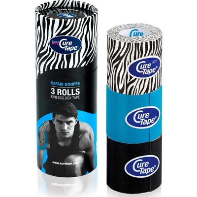 CureTape Kineziologické tejpy MyCureTape modrá/čierna/zebra 5 cm x 2,5 m