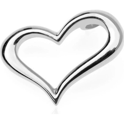 Šperky eshop Stříbrný přívěsek 925 zvlněné obrysové srdce boční uchycení O14.13