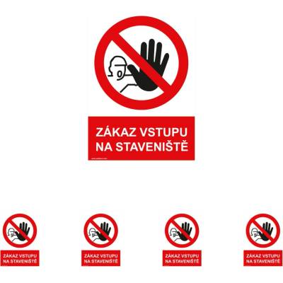 Walteco Zákaz vstupu na staveniště 210x297mm, formát A4, plastová tabulka Množství: 5 ks , 20035BP1