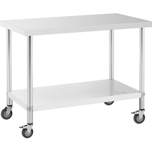 Royal Catering Работна маса на колелца - 60 x 120 см - товароносимост 158 кг - Royal Catering RCAT-120/60-W (RCAT-120/60-W)