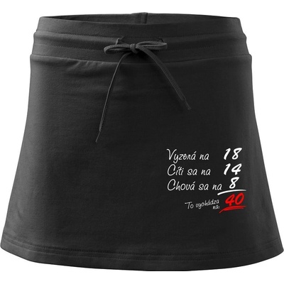 Vyzerá, cíti sa, chová sa 40 rokov športová sukňa Two in One čierna