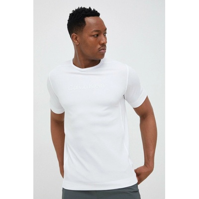 Calvin Klein Tréninkové tričko Performance Essentials s potiskem 00GMS3K107 S bílá
