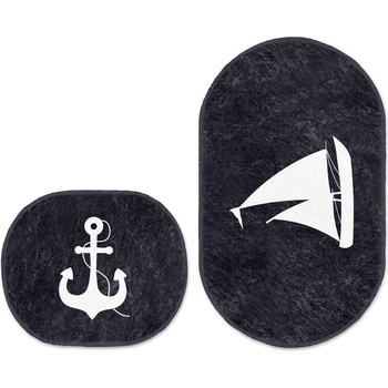 Mila Home Сини килими за баня в комплект 2 бр. 60x100 cm - Mila Home (BathmatElips-2li-Set175)