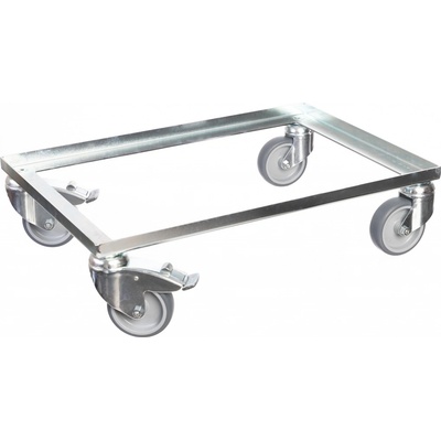 PK Group Vozík pod přepravky kov 600x400 mm 2 otočná 2 brzdy kola 100 mm 4S