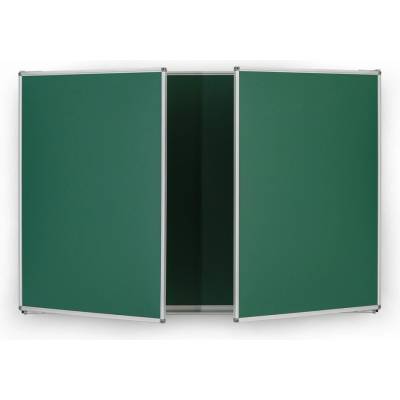 B2B Partner Rozevírací zelená tabule pro popis křídou, keramická / magnetická, 2400 x 900 mm