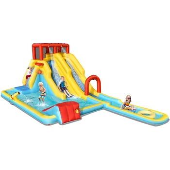 Image 1 of CW Надуваем замък с дълги двойни пързалки и водно оръдие