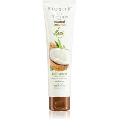 BioSilk Organic Coconut Oil Silk Therapy Curl Cream 148 ml