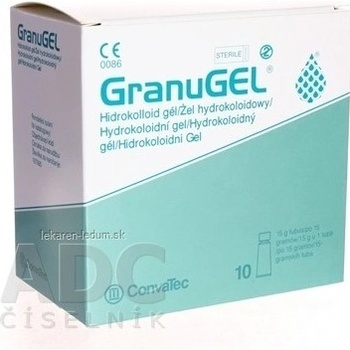 GranuGEL hydrokoloidný sterilný gél tuba 15 g ošetrenie otvorených rán 10 ks
