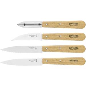 Opinel Комплект ножове ESSENTIELS, комплект от 4 бр. , натурално, буково дърво, Opinel (OPIA0045659)