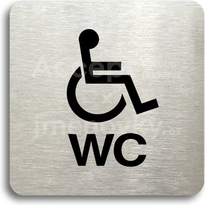 ACCEPT Piktogram WC invalidé (imobilní) - stříbrná tabulka - černý tisk bez rámečku