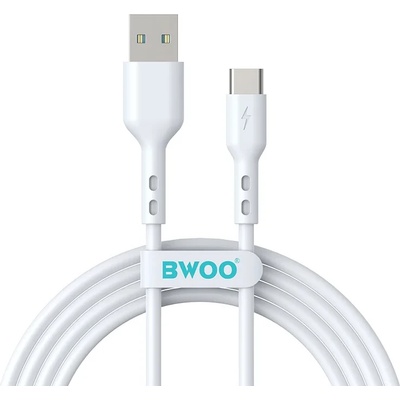BWOO Кабел usb / usb-c, 3a, 2 метра, бял - bwoo