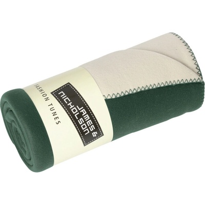 James & Nicholson Deka JN 952, 2-vrstvá, fleecová, 150x170cm COT020952e0499-dark green/ UNI Zelená/krémová