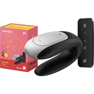 Вибратор за двойки с дистанционно и смартфон контрол - Double Fun Black (SATISFY250)