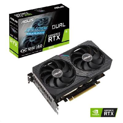 ASUS VGA NVIDIA GeForce RTX 3060 DUAL V2 OC 12G, 12G GDDR6, 3xDP, 1xHDMI, 90YV0GB2-M0NA10