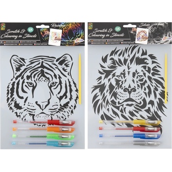 Vyškrabávacie vymaľovávacie obrázky s gélovými perami