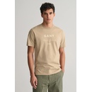 Gant Logo Script Printed SS T-Shirt hnedé
