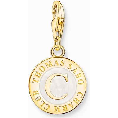 Thomas Sabo přívěsek Member Charm with white cold enamel gold 2095 427 14
