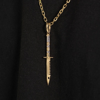 Lillian Vassago Přívěsek nůž v kombinovaném zlatě LLV01-GP030