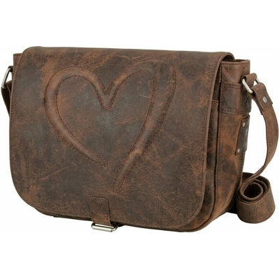 BULL&HUNT Kožená taška přes rameno TWENTY FIVE HEART 25-0272 hnědá