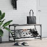 vidaXL Етажерка за обувки, сив сонома, 90x30x45 см, инженерно дърво (833421)