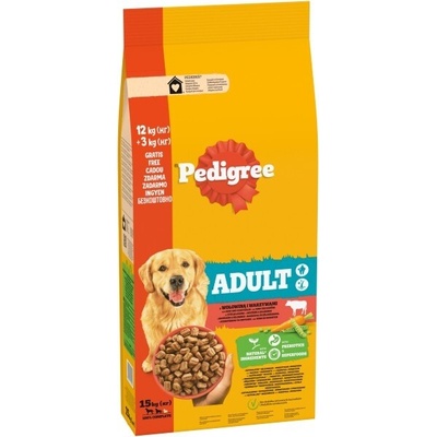 Pedigree Adult s hovädzím mäsom a zeleninou 15 kg