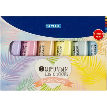 Stylex akrylové farby pastelové 6 x 75 ml