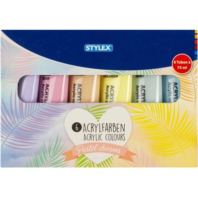 Stylex akrylové farby pastelové 6 x 75 ml