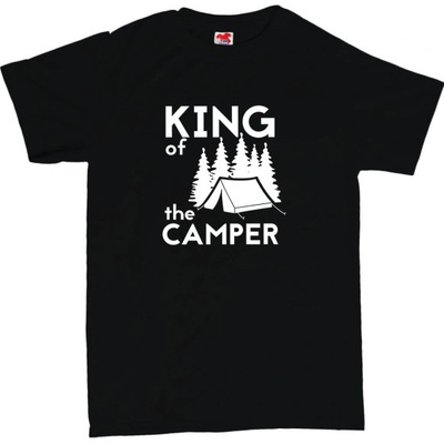 King of the camper stan pánské tričko s potiskem 401 černá black bílá