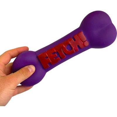 Fetch hračkárska žuvacia gumená kosť so zvukom 24 cm fialová