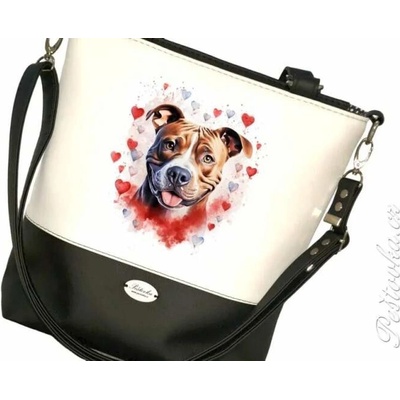 Peštovka taška TALLBAG amstaff se srdíčky