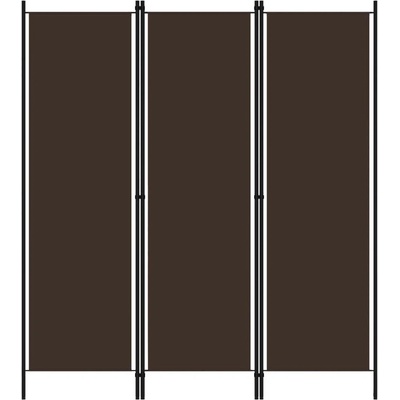vidaXL 3-panelový paraván hnedý 260x180 cm