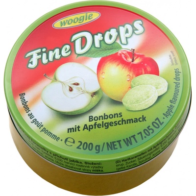 Woogie Fine Drops bonbóny v plechové dóze Jablko 200 g