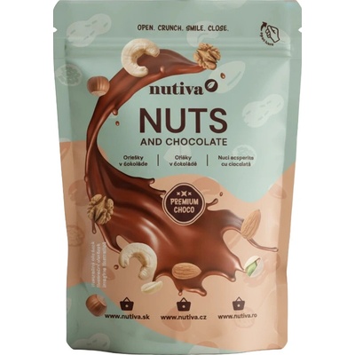 NUTIVA Arašidy v čokoláde trojfarebné 200g