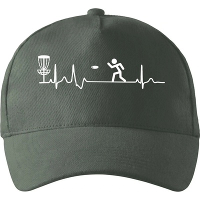 EKG disc golf so zahnutým šiltom a mosaznou sponou Tm. bridlica šedozelená
