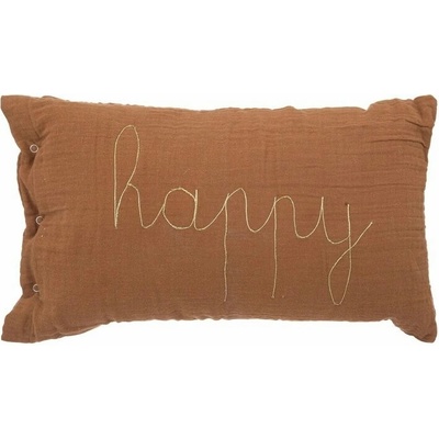 TEXTILOMANIE Detský vankúš happy hnedý 50x30
