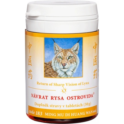 TCM Herbs NÁVRAT RYSA OSTROVIDA MING MU DI HUANG WAN 100 tabliet 30 g