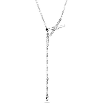 Swan Сребърно колие с циркони JT8441N Swan
