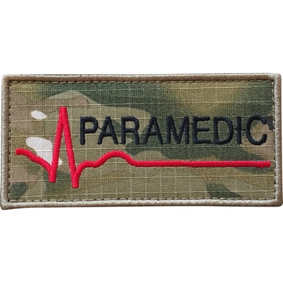 WARAGOD nášivka Embroidery Paramedic Patch Camo Fabric