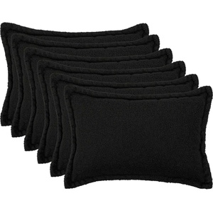 vidaXL Калъфка за възглавница 6 pcs HOUTEN Черно 50 x 80 cm Букле (920142)
