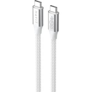 Havit CB6290 - USB Type C към USB Type C кабел, 1 m (бял/сив) (CB6290)